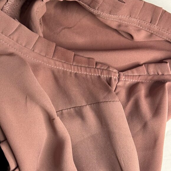 Moon Mauve Black Sleeveless Blouse Lace Insert Semi Sheer Women's Small GUC - Picture 5 of 9